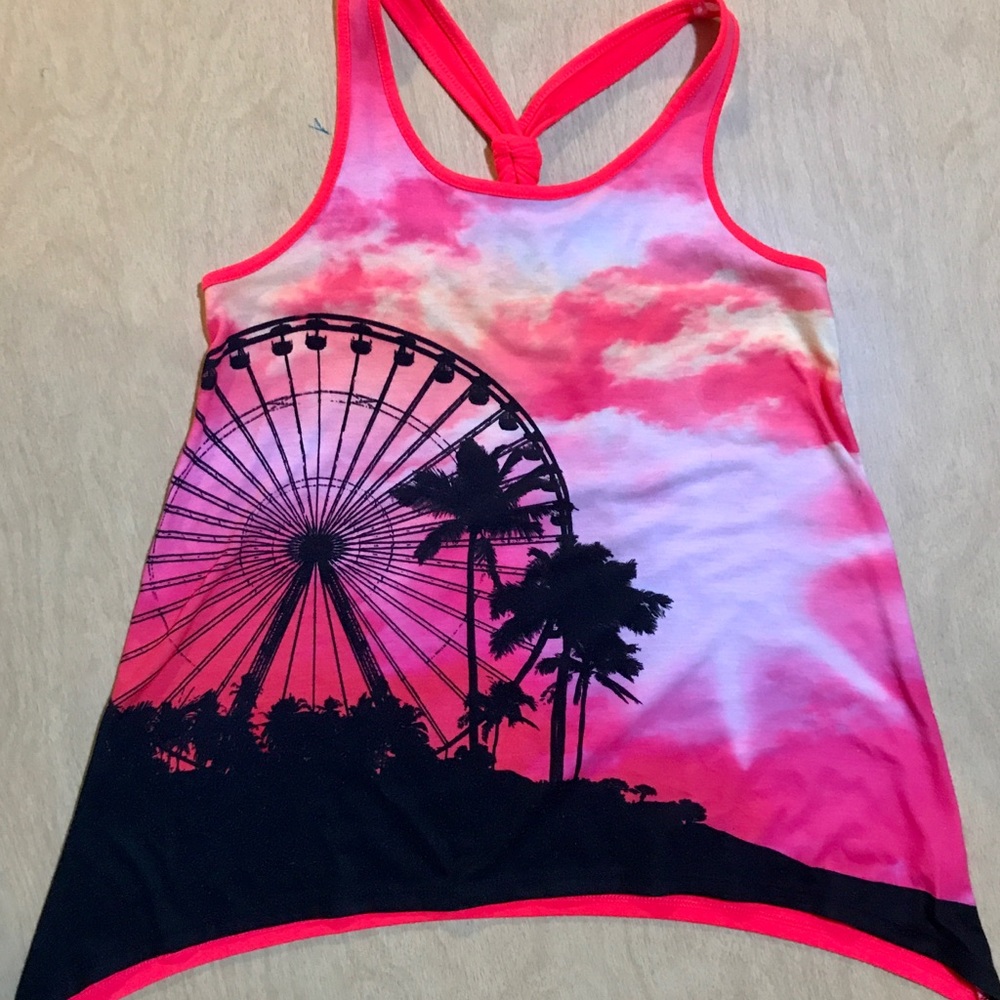 Justice racerback tank w/a handkerchief hem